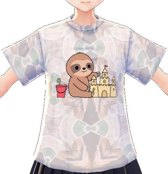 Kawaii Sloth Sandcastle 3 piece VROID textures