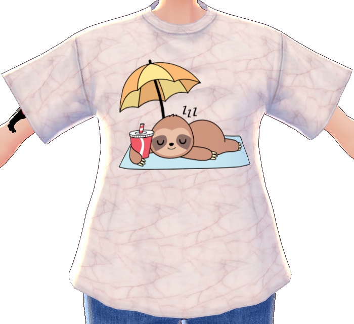 Kawaii Sleepy Beach Sloth VROID 3 piece textures