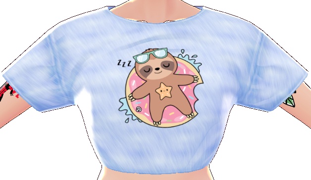 Kawaii Sloth Donut Float 3 piece VROID textures