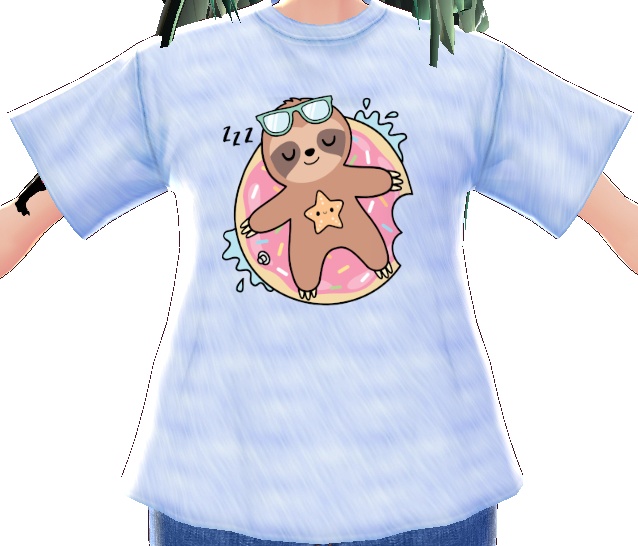 Kawaii Sloth Donut Float 3 piece VROID textures