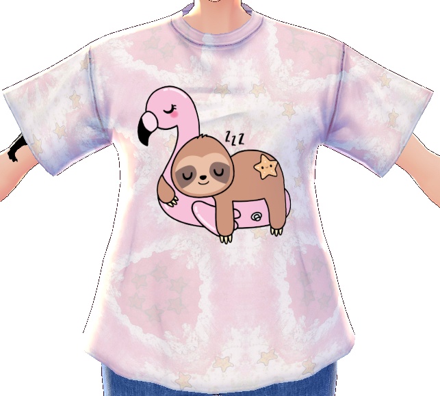 Kawaii Sloth Flamingo Float 3 piece VROID textures