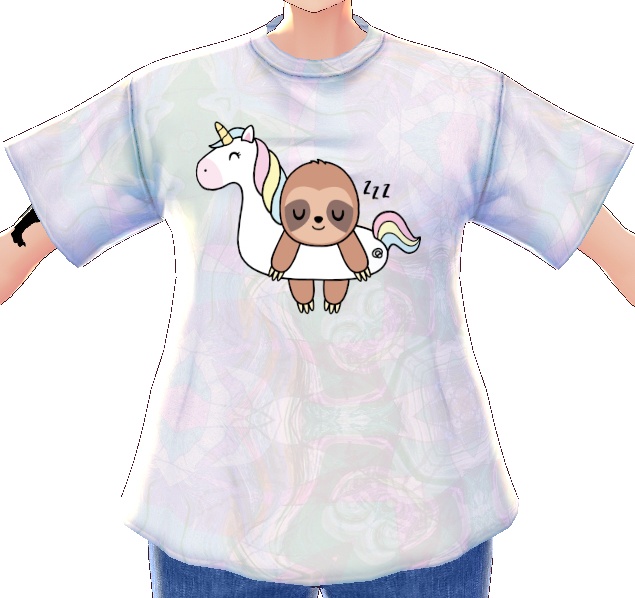 Kawaii Sleepy Sloth on Unicorn 3 piece VROID textures