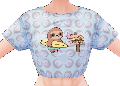 Kawaii Sloth Surfboard 3 piece VROID textures
