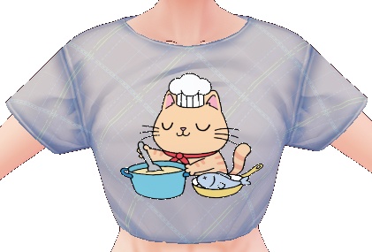 Kawaii Cat Cooking Fish 3 piece VROID textures