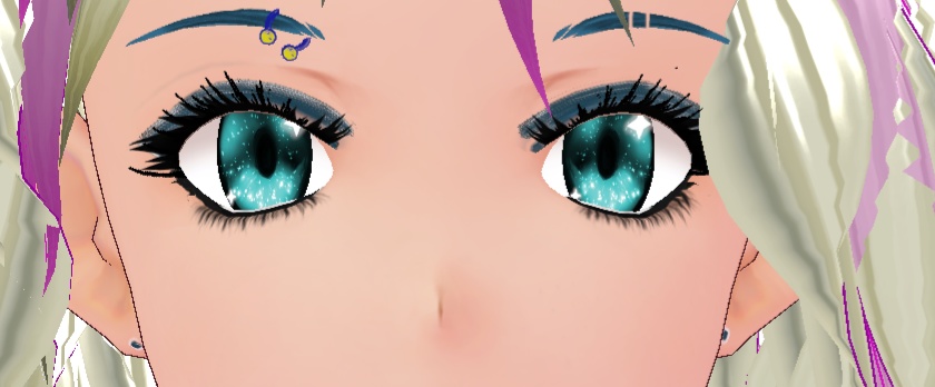 10 color Eyebrow Ring Set BLUE base VROID textures