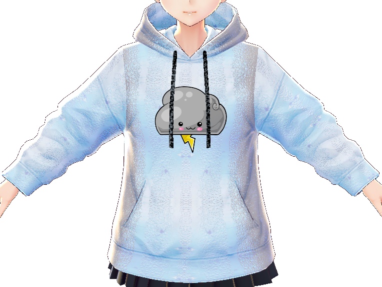 Kawaii Stormy Cloud 3 piece VROID textures