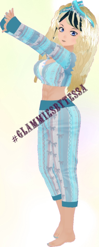 Glammies By Tessa - Blue Bows VROID textures