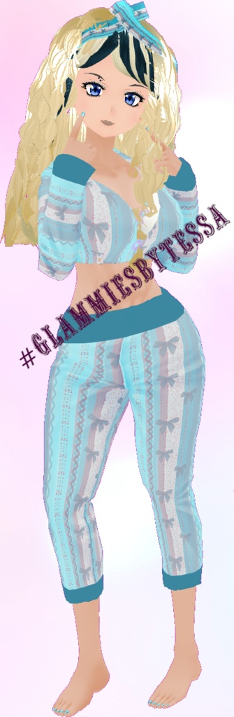 Glammies By Tessa - Blue Bows VROID textures