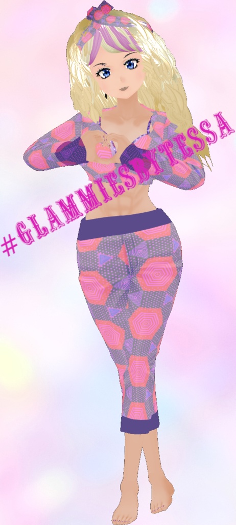 Glammies By Tessa - Pink Circles VROID textures