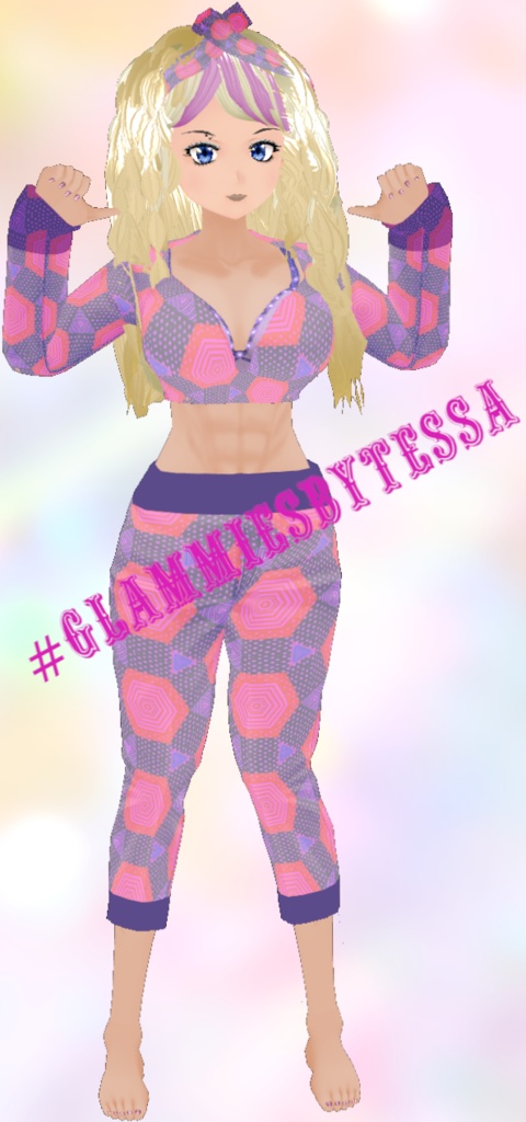 Glammies By Tessa - Pink Circles VROID textures