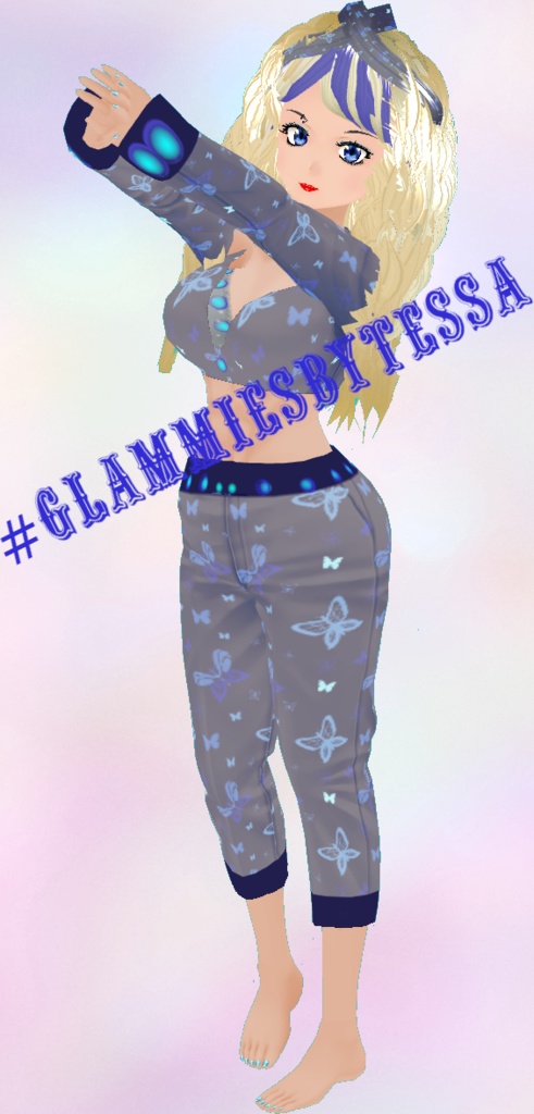 Glammies By Tessa - Blue Butterflies VROID textures