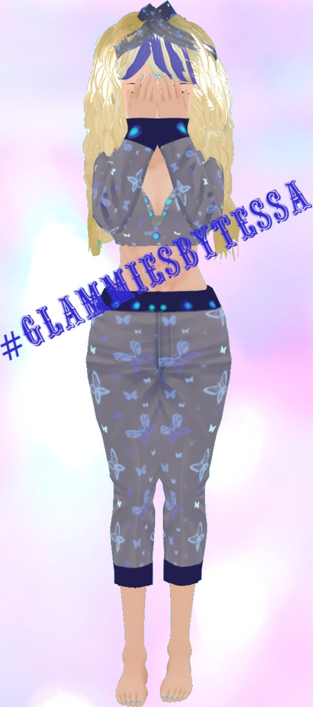 Glammies By Tessa - Blue Butterflies VROID textures