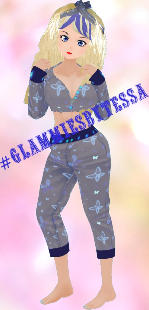 Glammies By Tessa - Blue Butterflies VROID textures