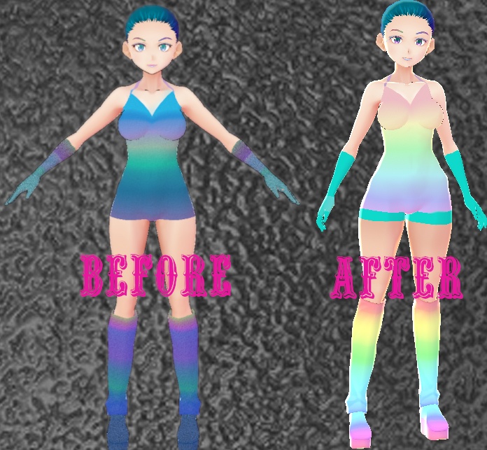 *IMPROVED* Rainbow Dancer 8 piece set VROID textures