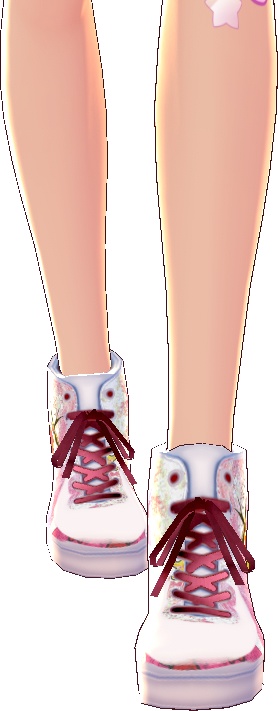 Tattoo Bird HIGH CUT SNEAKERS 2 pair VROID textures