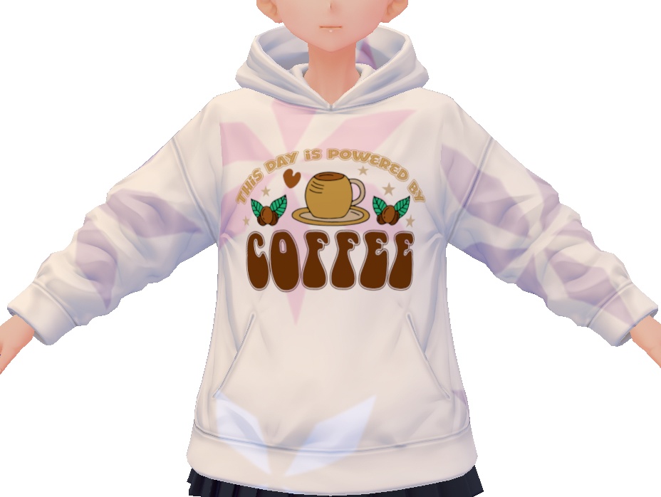 Powered By Coffee Retro 3 piece VROID TEXTURES