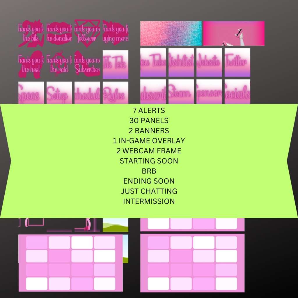 BARBIE INSPIRED Twitch Overlay Package - Pink
