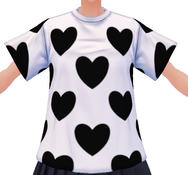 Black Hearts Pattern 3 piece VROID TEXTURES