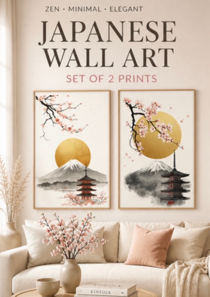 Canva 日本の桜富士山ウォールアート