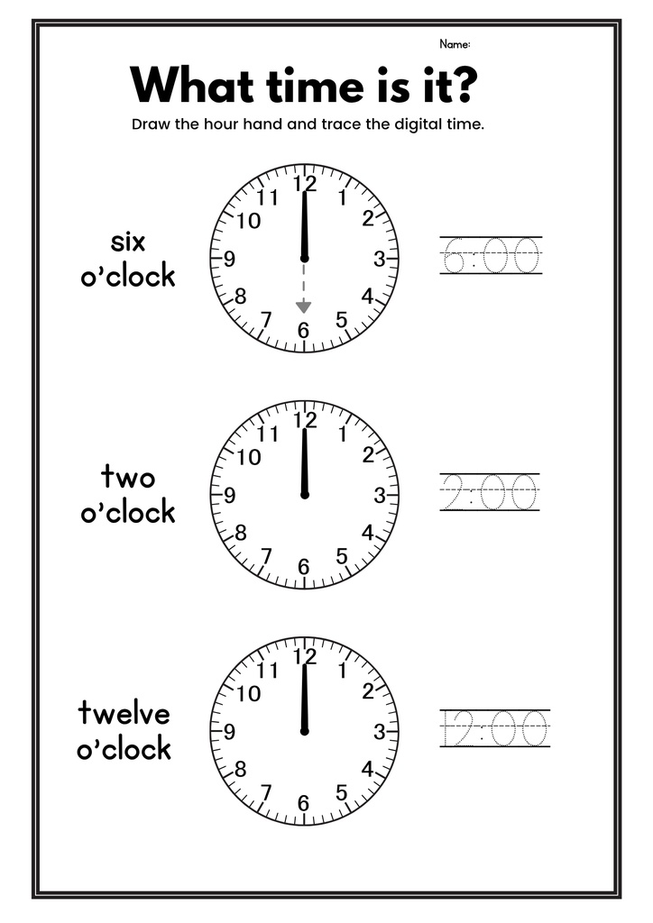 アナログとデジタルの時間を英語で練習できるワークブック