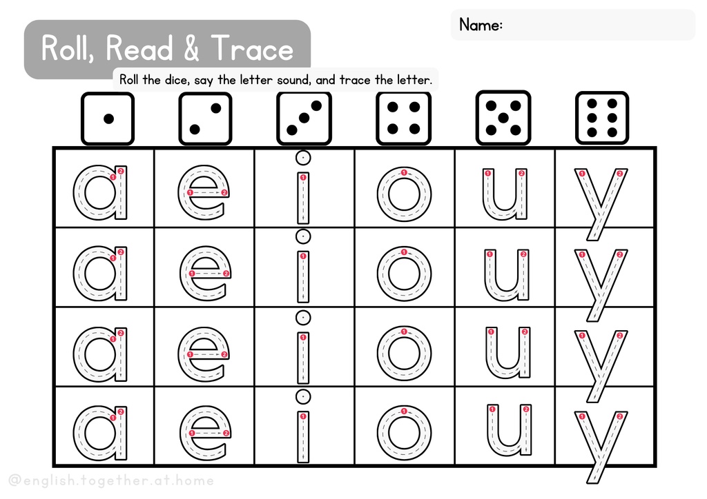 Roll, Read, Write - ABCs