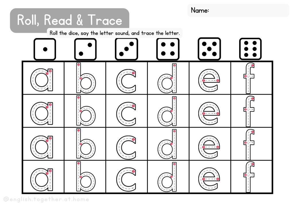 Roll, Read, Write - ABCs