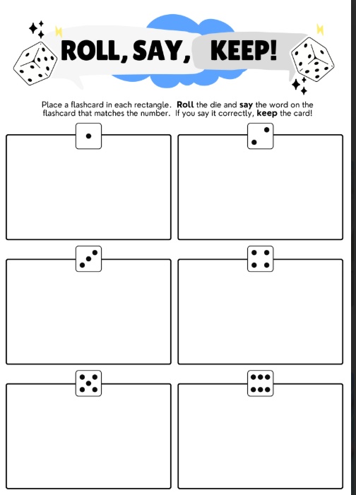 Roll, Say, Keep Printable