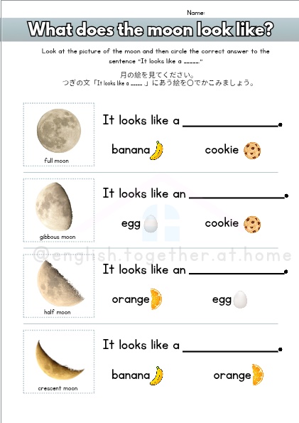 お月見の英語プリント&パーソナライズ絵本セット The Moon Tonight Storybook & Printables