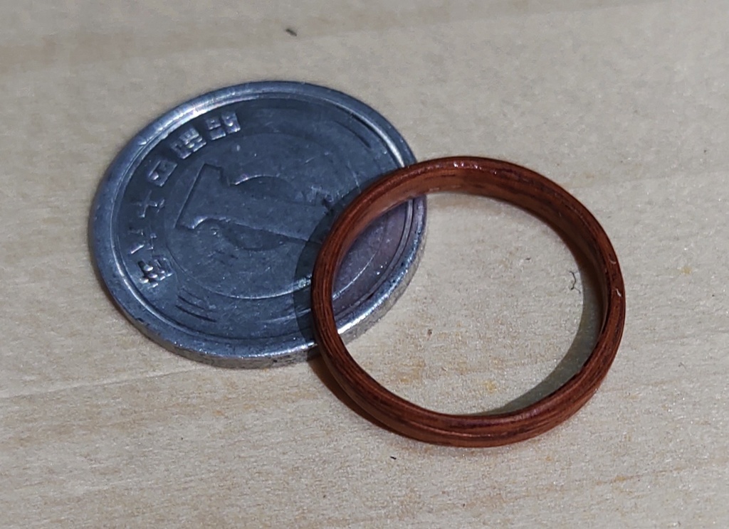 花梨リング 薄色(日本 約8号 / US size:~5.0) 指輪