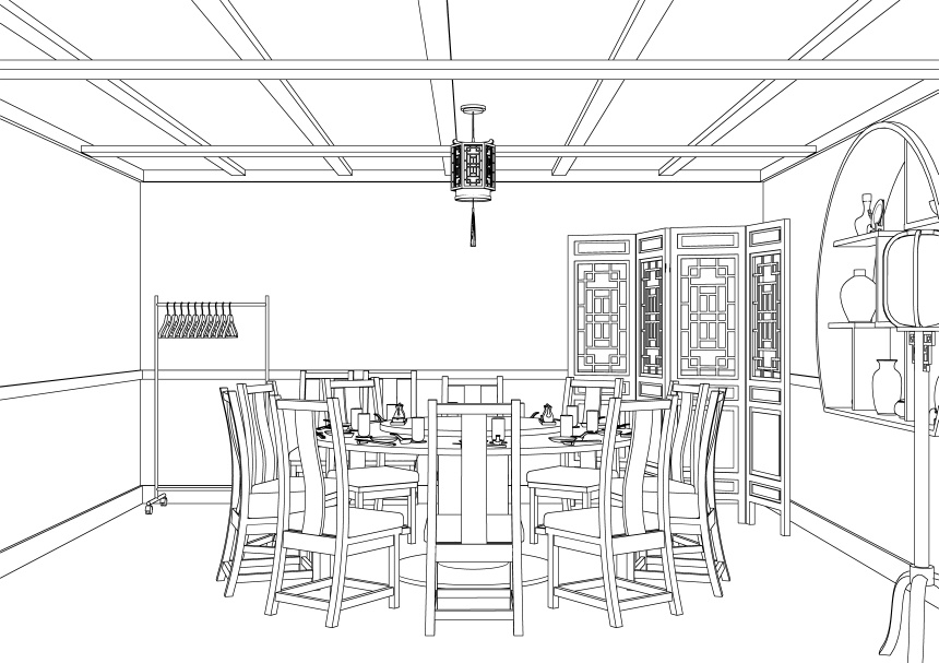 中華料理店 個室【3D】