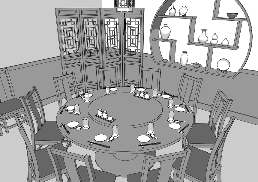 中華料理店 個室【3D】