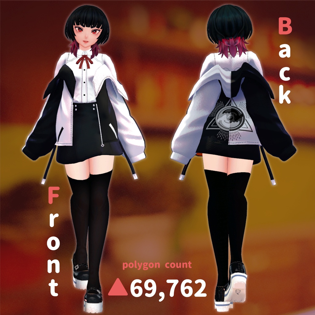 【VRC向け】深緋(こきあけ)【オリジナル3Dモデル】