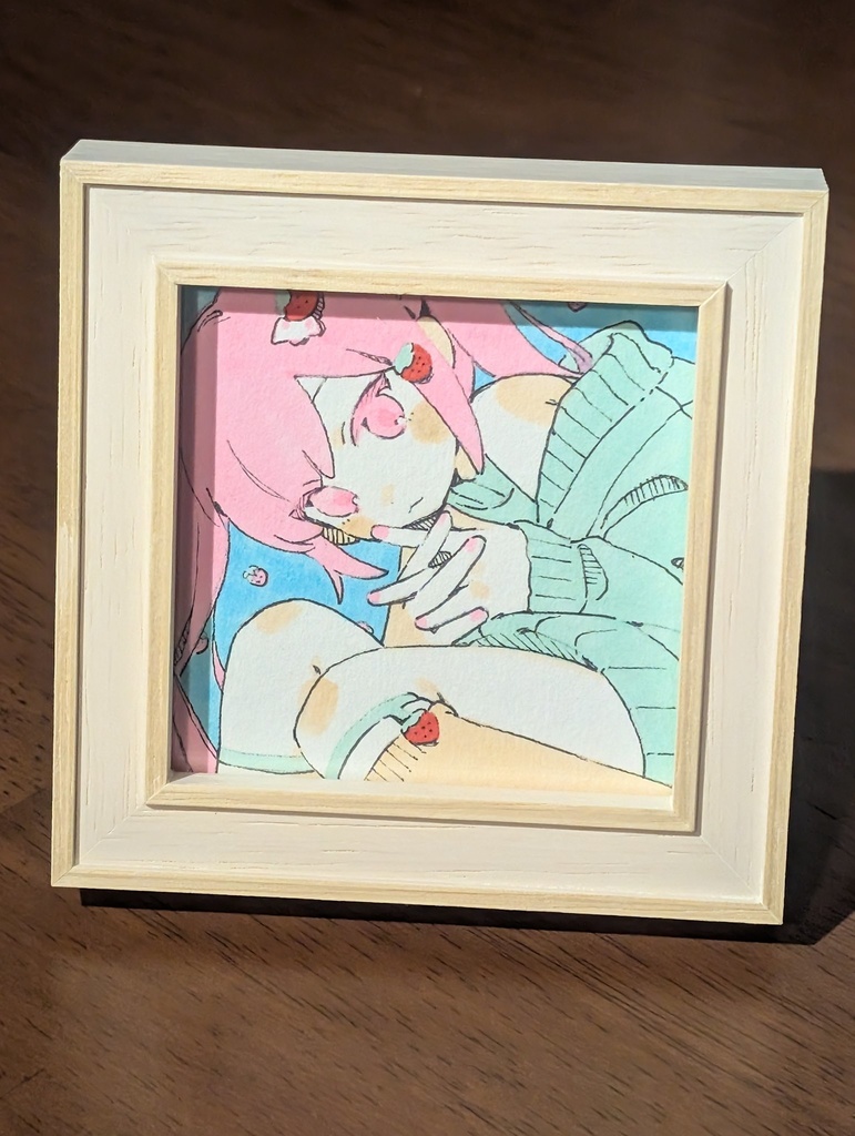 ミニ原画【額装込み】 / strawberry milk