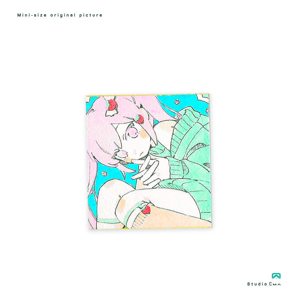 ミニ原画【額装込み】 / strawberry milk