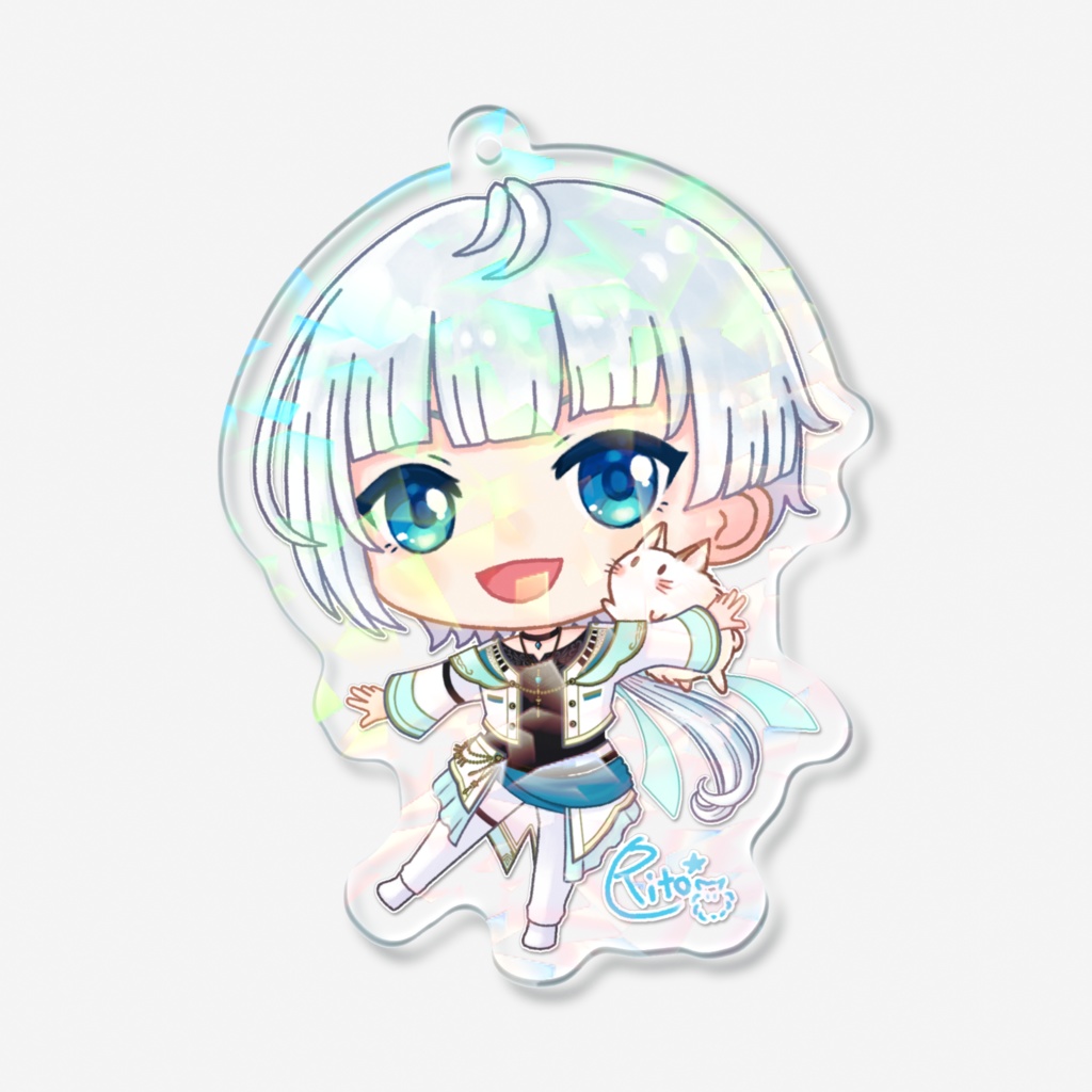 【Vtuber月本リト&もふ】 ミニキャラホログラムアクリルキーホルダー