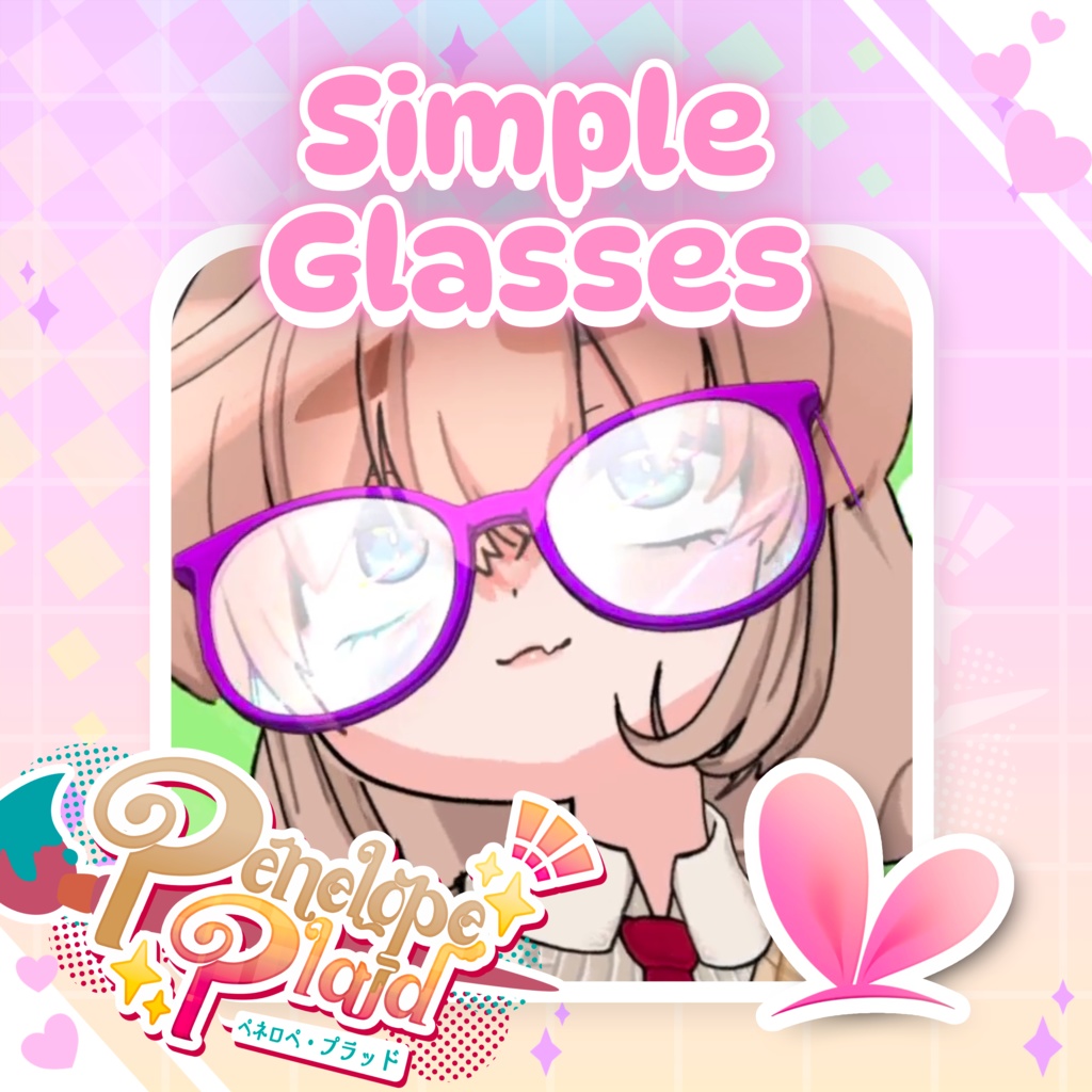 Customizable Round Vtuber Glasses | Live2D Vtuber Asset カスタマイズ可能な丸型VTuberメガネ | Live2D VTuberアセット