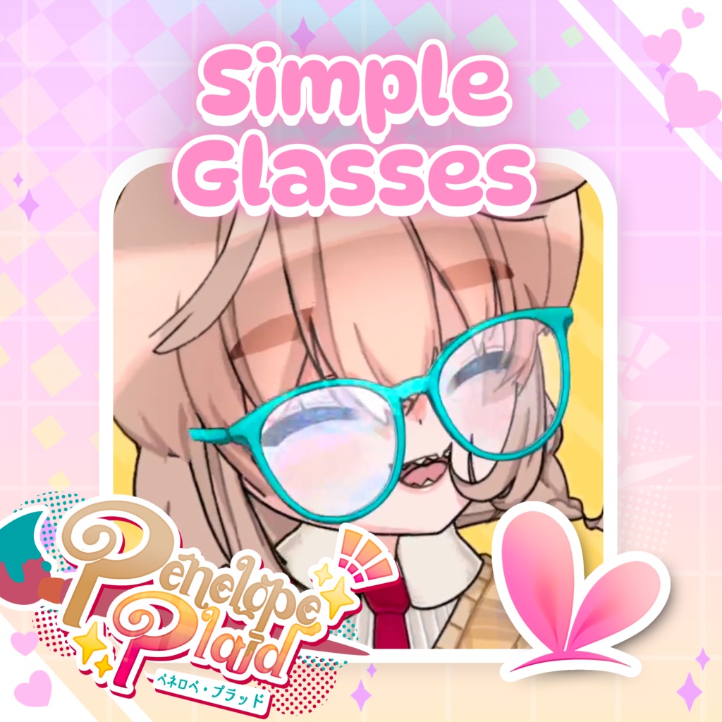 Customizable Round Vtuber Glasses | Live2D Vtuber Asset カスタマイズ可能な丸型VTuberメガネ | Live2D VTuberアセット