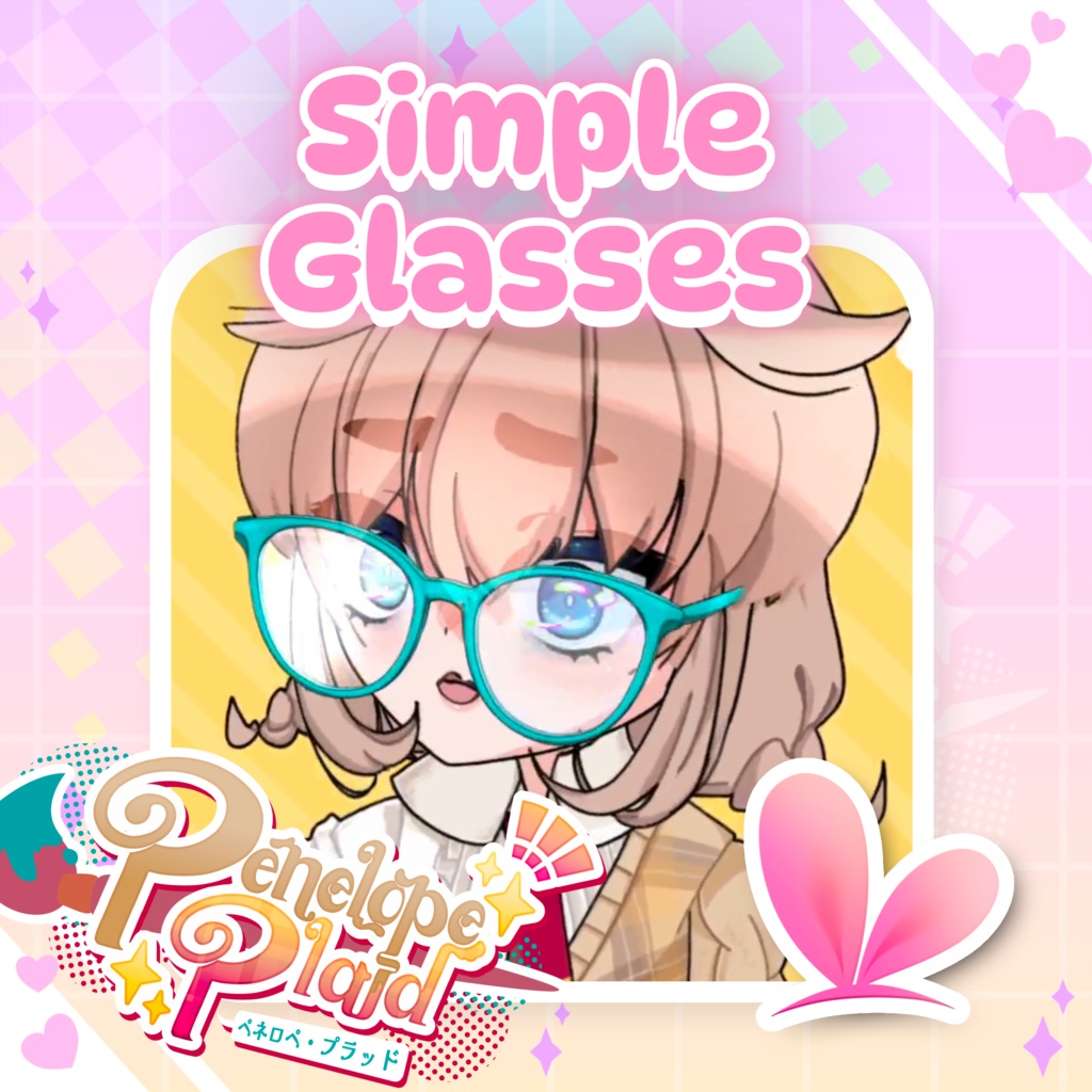 Customizable Round Vtuber Glasses | Live2D Vtuber Asset カスタマイズ可能な丸型VTuberメガネ | Live2D VTuberアセット
