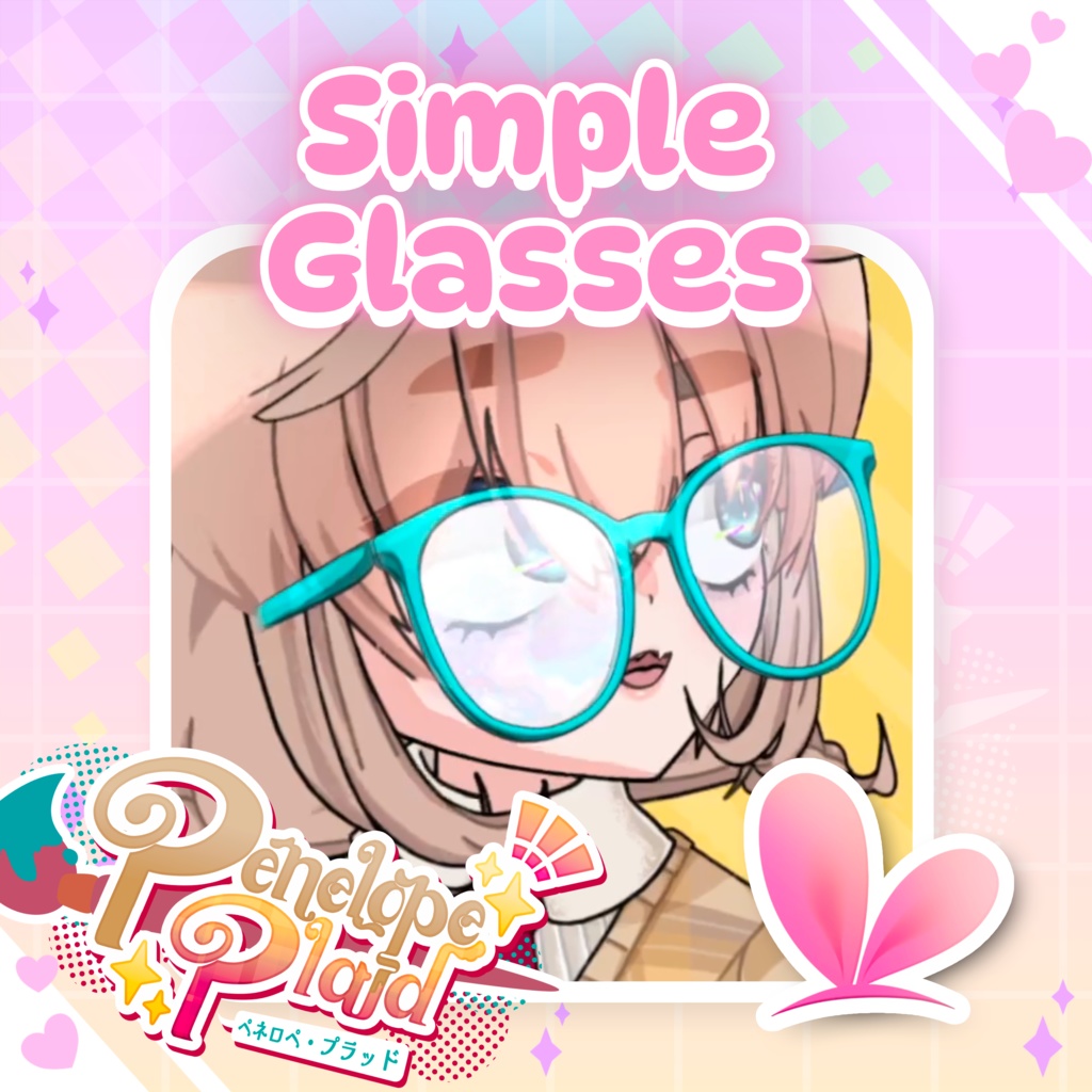 Customizable Round Vtuber Glasses | Live2D Vtuber Asset カスタマイズ可能な丸型VTuberメガネ | Live2D VTuberアセット