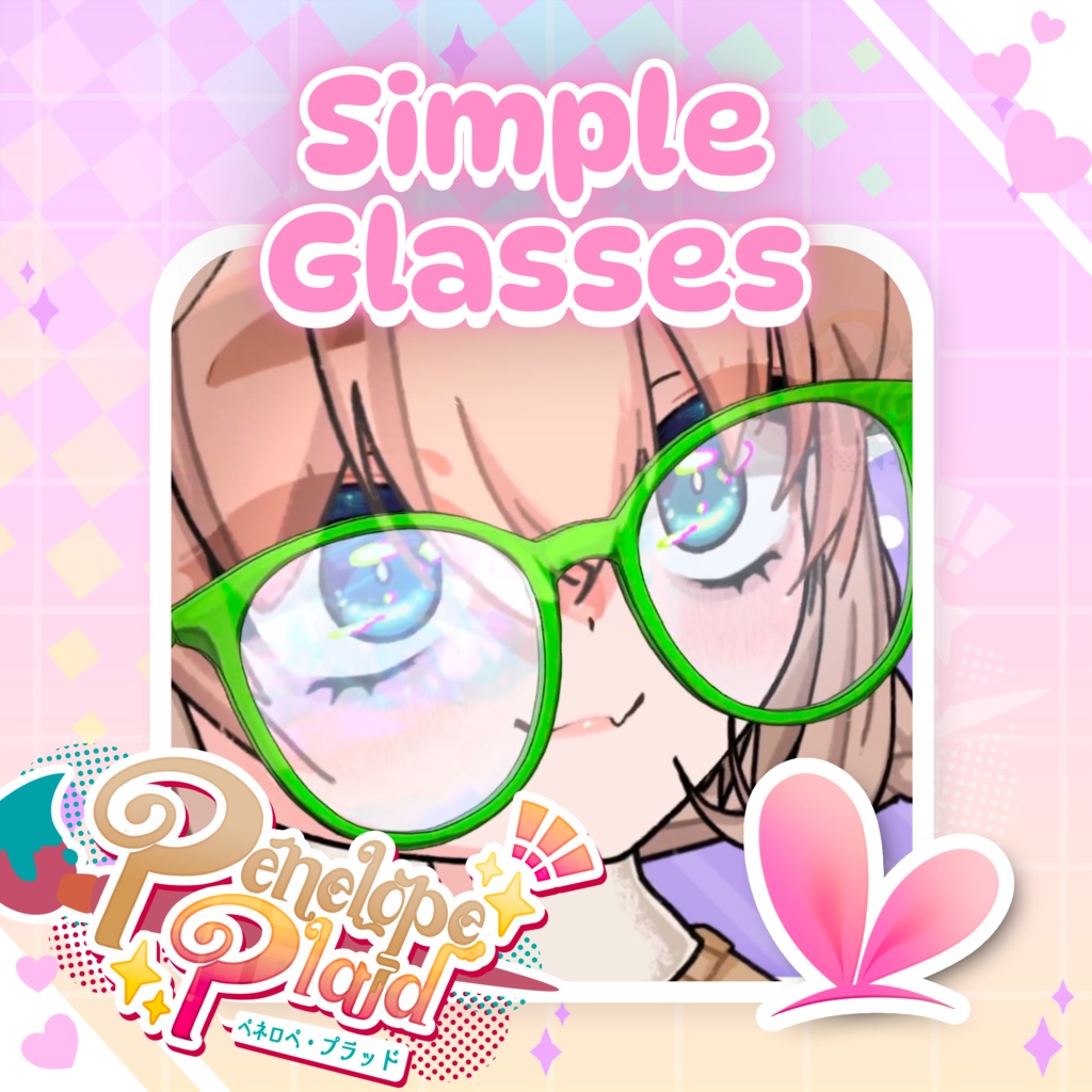 Customizable Round Vtuber Glasses | Live2D Vtuber Asset カスタマイズ可能な丸型VTuberメガネ | Live2D VTuberアセット