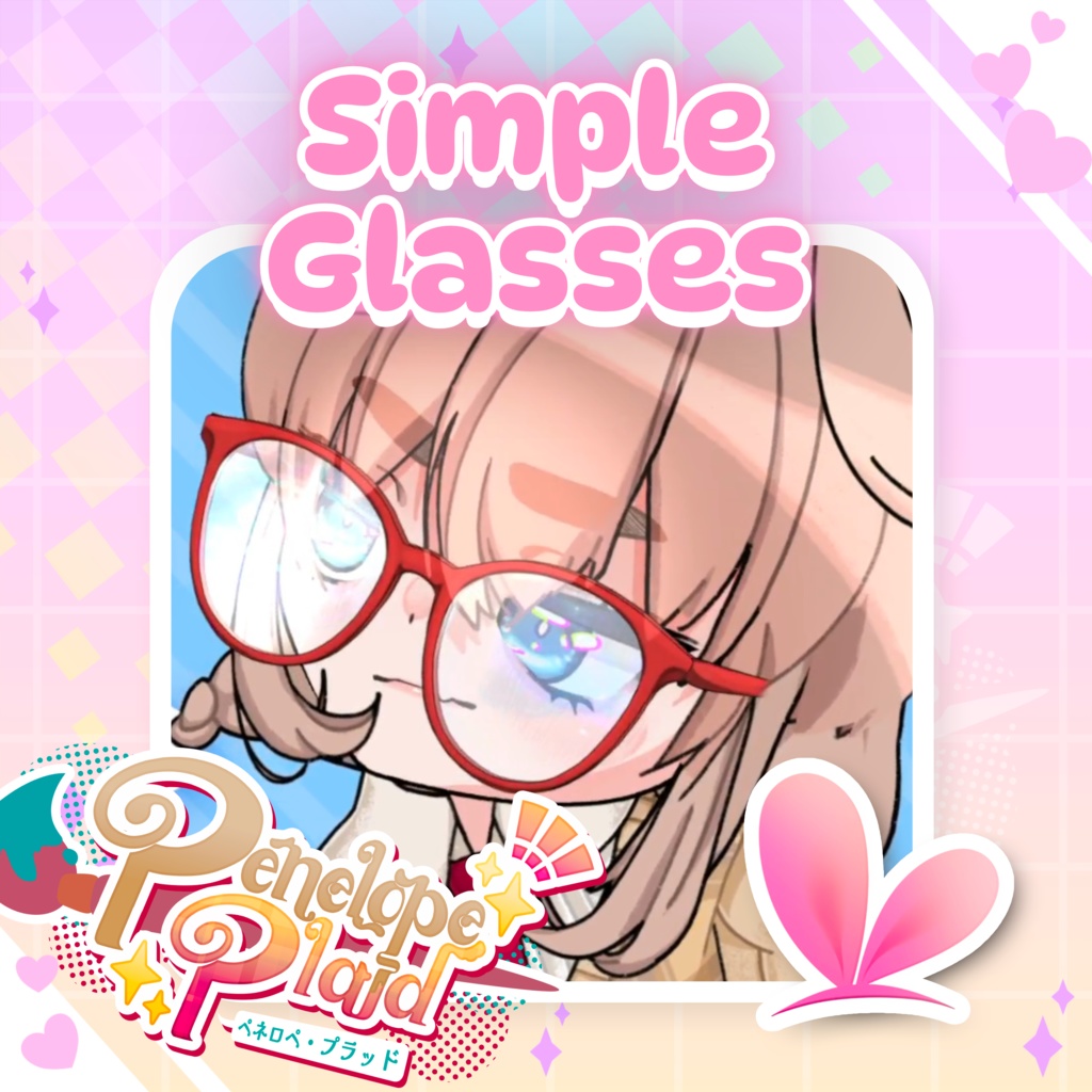 Customizable Round Vtuber Glasses | Live2D Vtuber Asset カスタマイズ可能な丸型VTuberメガネ | Live2D VTuberアセット