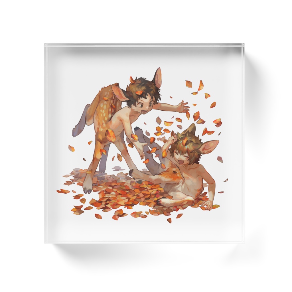 アクリルブロック_しかの子_秋