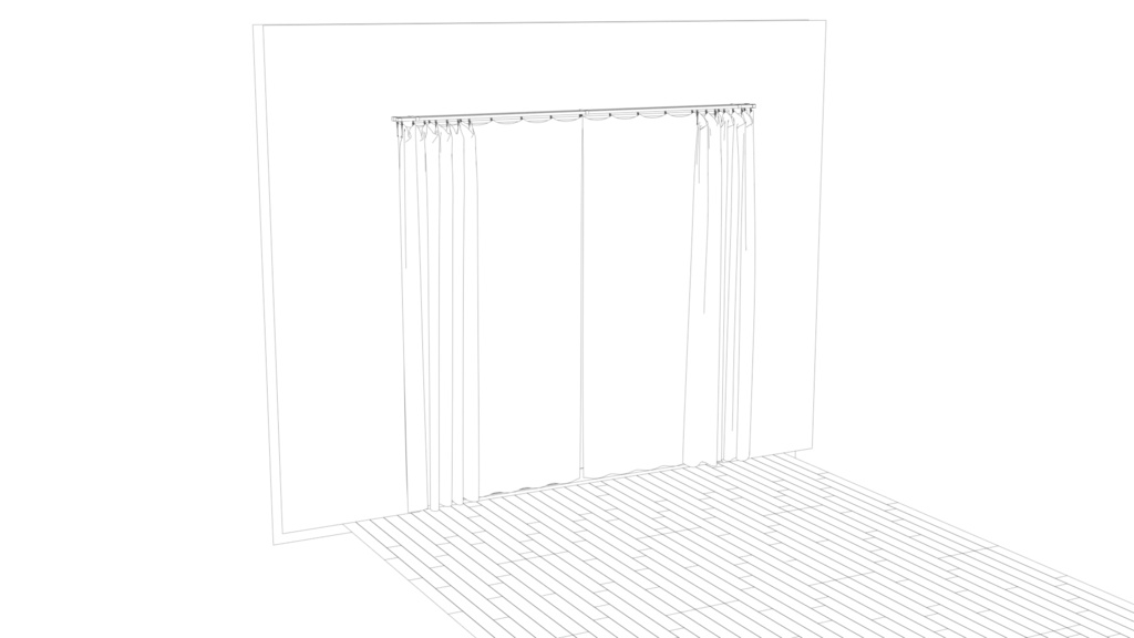 可憐のカーテン 線画用