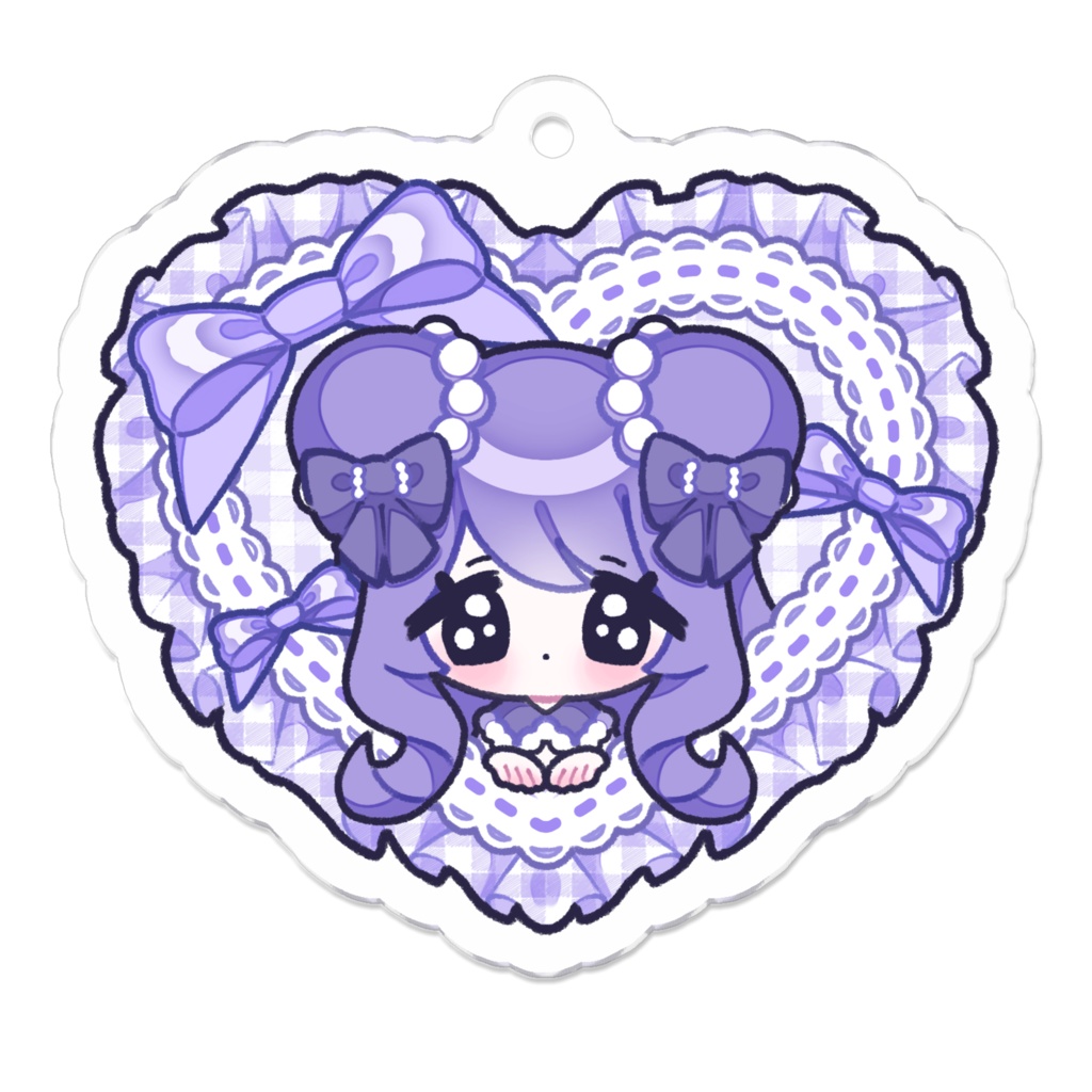 フリルハート アクリルキーホルダー