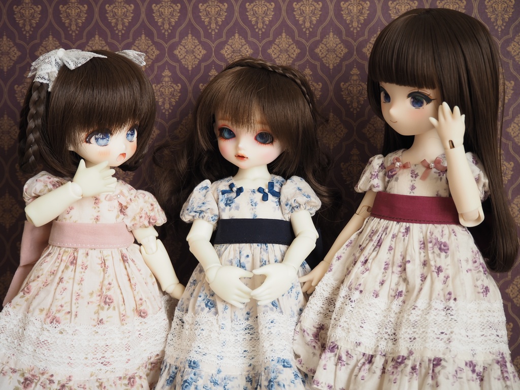 【幼SDサイズ】ローズストライプワンピース