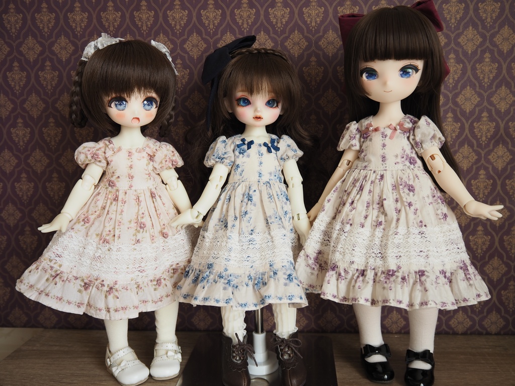 【幼SDサイズ】ローズストライプワンピース