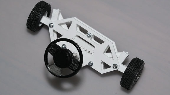 車が曲がる仕組みを体験(ステアリング構造)【3Dプリンタ向け、3Dデータ】