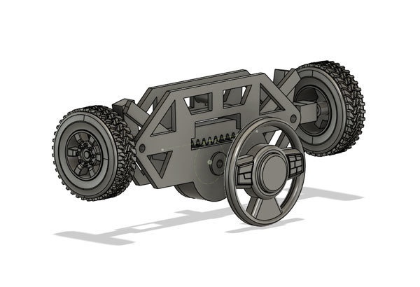 車が曲がる仕組みを体験(ステアリング構造)【3Dプリンタ向け、3Dデータ】