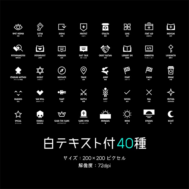 TRPGアイコン40種×11パターン
