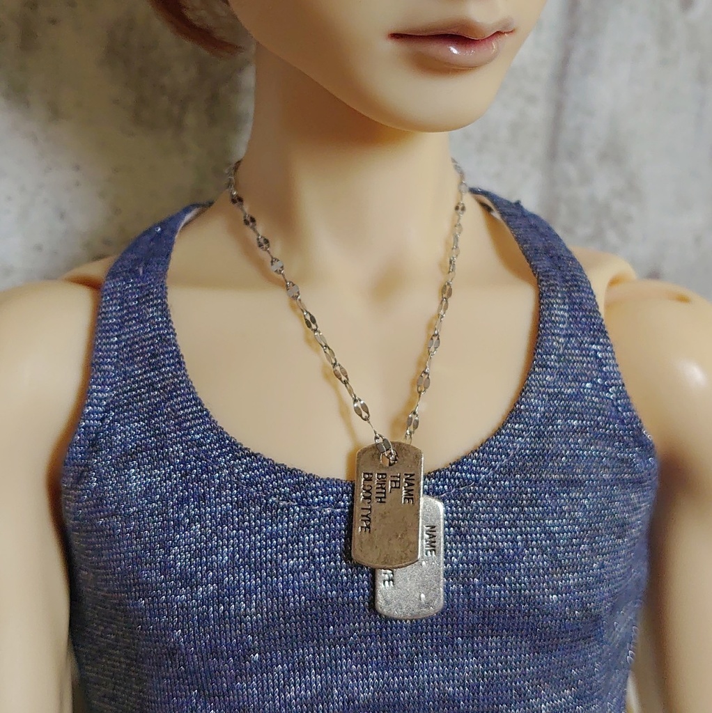 IDプレート(認識票 ドッグタグ)ネックレス ドール用